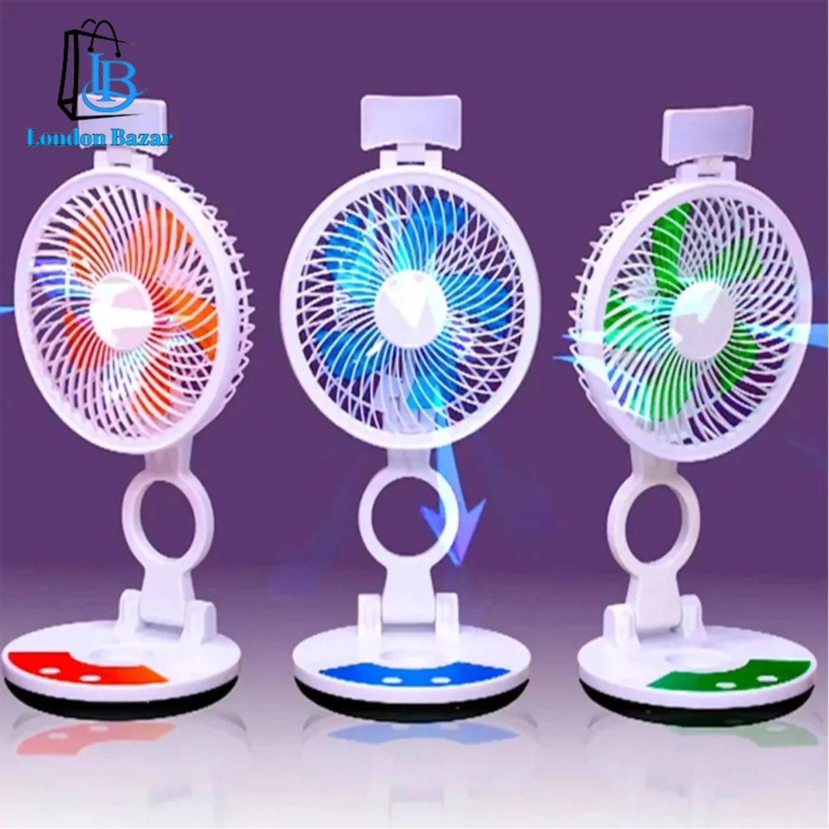 ZT 329 RECHARGEABLE TABLE FAN WITH LED LIGHT