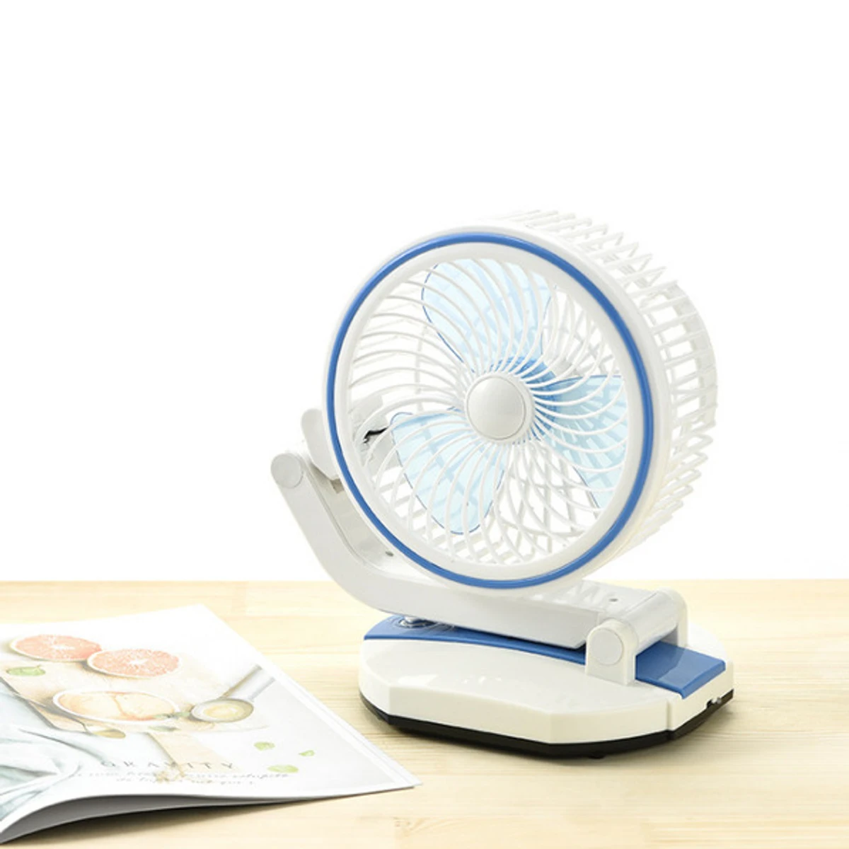 RECHARGEABLE & FOLDABLE FAN WITH LIGHT