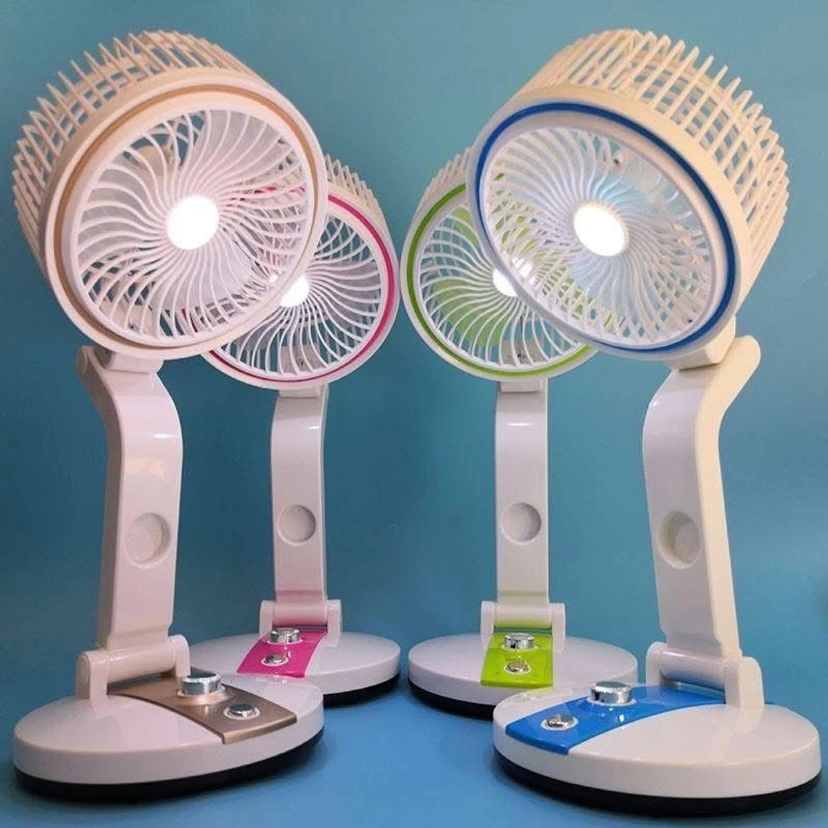 LR RECHARGEABLE & FOLDABLE FAN WITH LIGHT