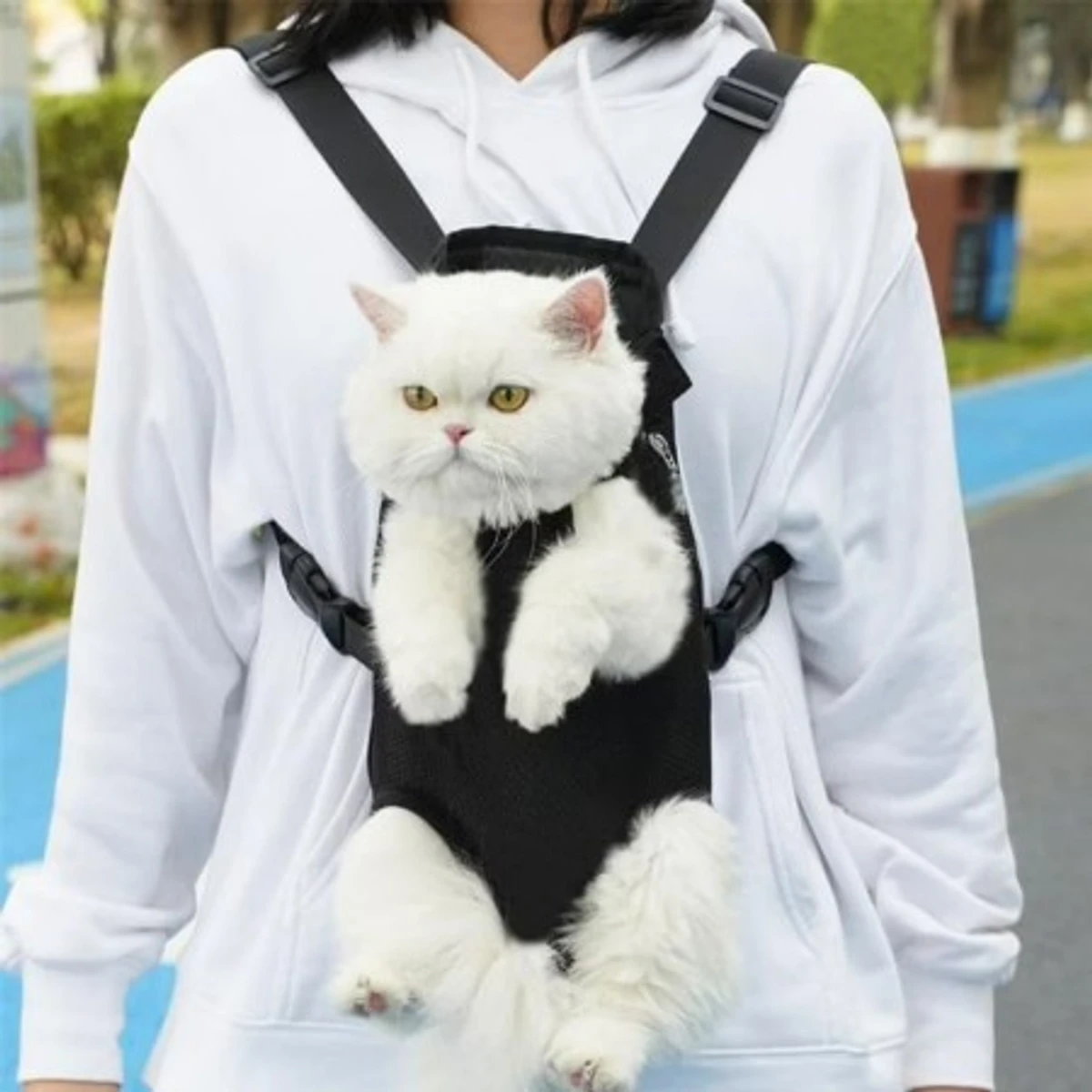 Premium Cat Carrier Backpack | Breathable Pet Carrier Bag for Travel Black