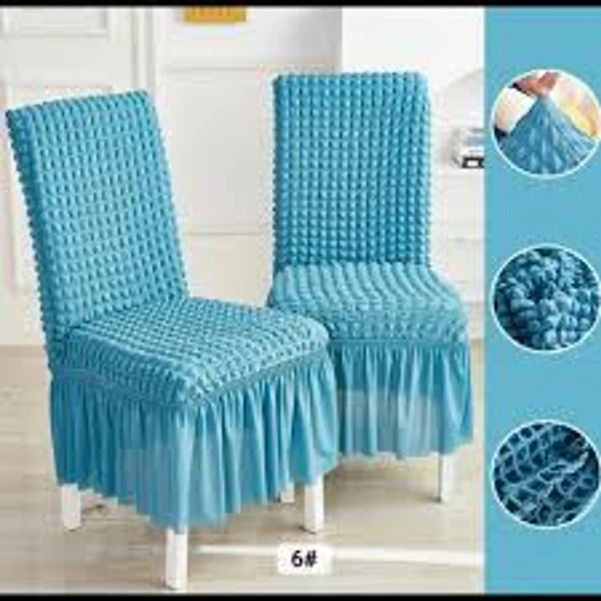 Solid Color Chair Covers  for Dining Room Seat (sky blue)