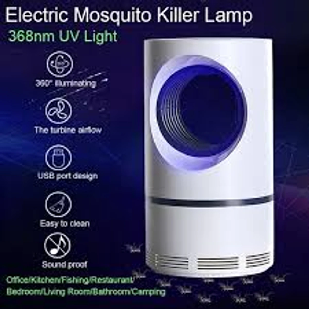 USB Electronics Mosquito Killer Trap Moth Fly Wasp LED Night Light Lamp Bug Insect Lights Killing Pest Zapper Repeller