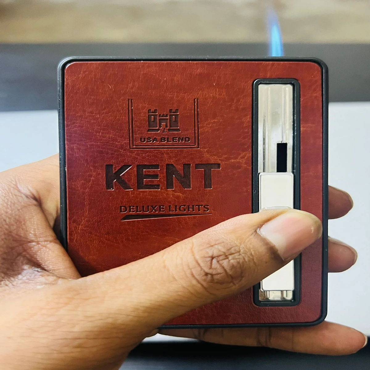 Cigarette Case With Lighter(Brown)